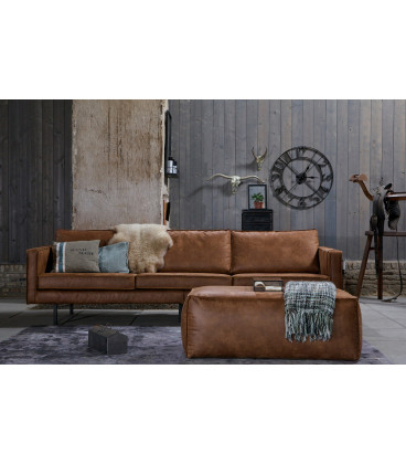 Pouf Large Rodéo Cuir Recyclé CognacWOOOD by De Eekhoorn