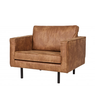 Fauteuil Rodéo Cuir Recycé CognacWOOOD by De Eekhoorn