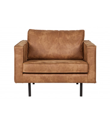 Fauteuil Rodéo Cuir Recycé Cognac