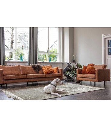 Fauteuil Rodéo Cuir Recycé CognacWOOOD by De Eekhoorn