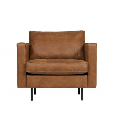 Fauteuil Rodéo Classic Cuir Recyclé Cognac Matelassé