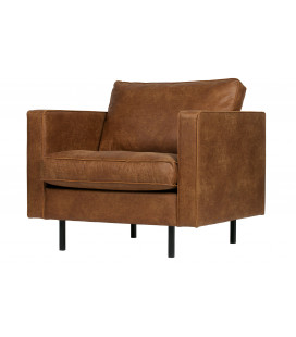 Fauteuil Rodéo Classic Cuir Recyclé Cognac Matelassé