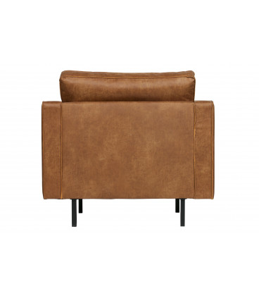 Fauteuil Rodéo Classic Cuir Recyclé Cognac MatelasséWOOOD by De Eekhoorn
