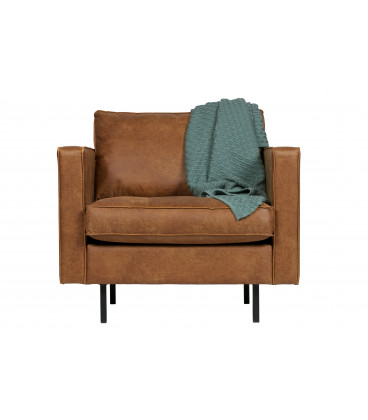 Fauteuil Rodéo Classic Cuir Recyclé Cognac MatelasséWOOOD by De Eekhoorn