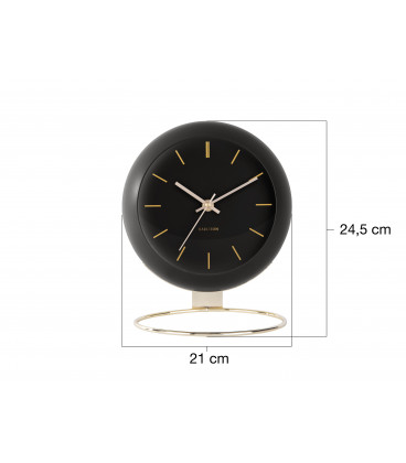 Horloge XL Globe Noir Karlsson H.24,5cm