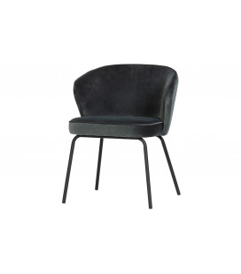 Chaise Admit Velours Bleu Acier