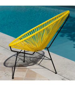 Fauteuil Acapulco Jaune- Structure Acier Noir