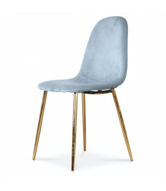 Lot de 2 Chaises Josef Gulde Velours Bleu Glacier