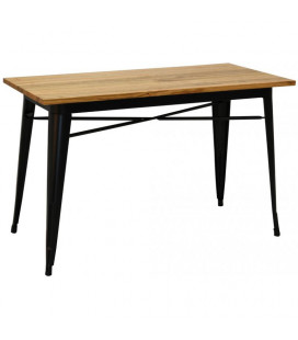 Table Rectangulaire Tuck 120cm Acier Noir Mat & Bois