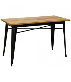 Table Rectangulaire Tuck 1 Acier Noir Mat & Bois