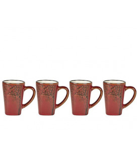 Set de 4 Tasses Expresso Ambre Motif Arbre