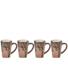 Set de 4 Tasses Expresso Dark Rose Motif Arbre