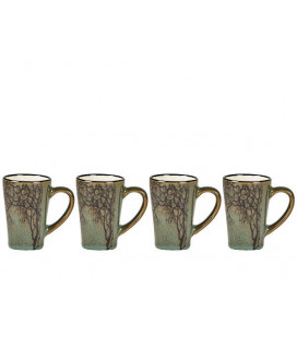 Set de 4 Tasses Expresso Vert Motif Arbre