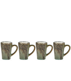 Set de 4 Tasses Expresso Vert Motif Arbre Set de 4 Tasses Expresso Vert Motif Arbre