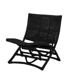 Fauteuil Baz Noir Rotin 