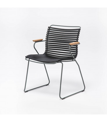 Chaise Accoudoirs Bambou Click Noir