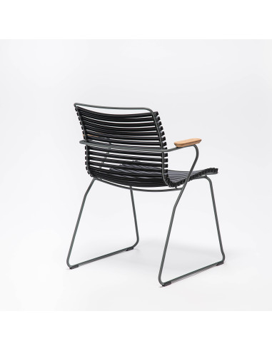 Chaise Accoudoirs Bambou Click Noir