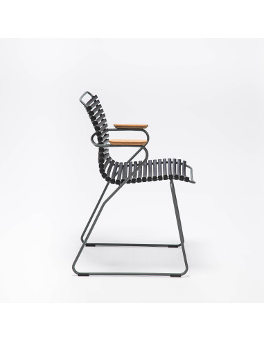 Chaise Accoudoirs Bambou Click Noir