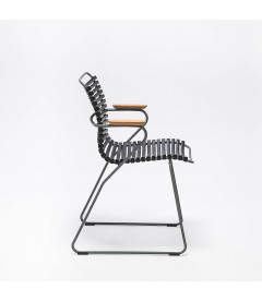 Chaise Accoudoirs Bambou Click Noir Chaise Accoudoirs Bambou Click Noir