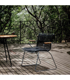 Chaise Accoudoirs Bambou Click Noir Chaise Accoudoirs Bambou Click Noir