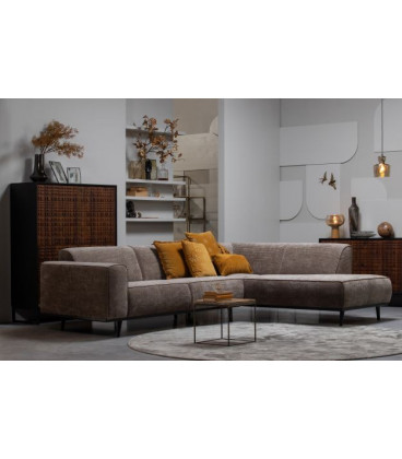 Canapé d'Angle Droit Statement Côtelé TaupeWOOOD by De Eekhoorn