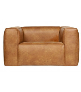 Fauteuil Bean Cuir Recyclé Cognac