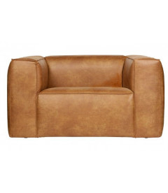 Fauteuil Bean Cuir Recyclé Cognac