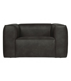 Fauteuil Bean Cuir Recyclé Noir