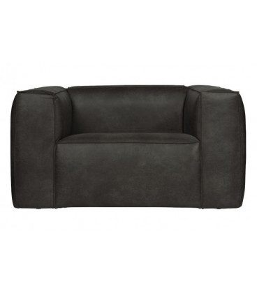 Fauteuil Bean Cuir Recyclé Noir