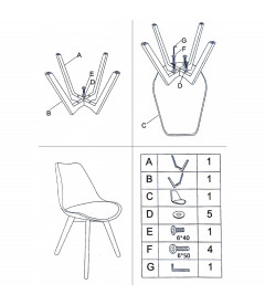 Chaise Copenhague Café au Lait + Coussin