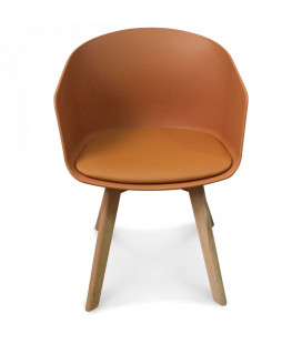 Fauteuil Scandinave Caramel + Coussin
