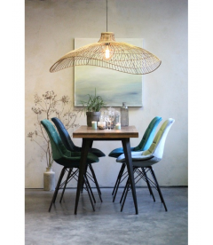 Suspension XXL Catalina Rotin Naturel Ø110cm Cordon Torsadé