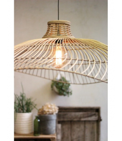 Suspension XXL Catalina Rotin Naturel Ø110cm Cordon Torsadé