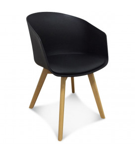 Fauteuil Scandinave Noir + Coussin