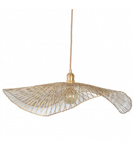 Suspension Libellule Bambou Ø75cm et Câble Rosette Noir