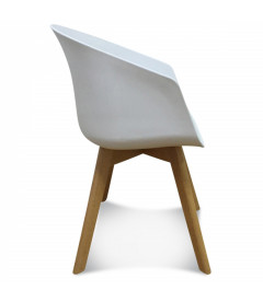 Fauteuil Scandinave White + Coussin