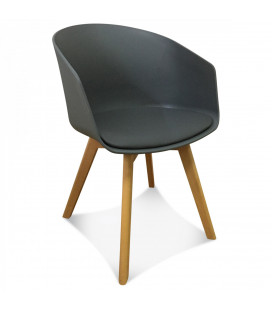 Fauteuil Scandinave Anthracite + Coussin