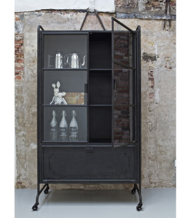 Armoire/Vitrine Steel Storage Métal Noir