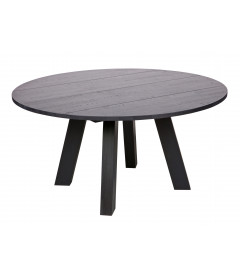 Table à Manger Rhonda Ø150cm en Chêne NoirWOOOD by De Eekhoorn