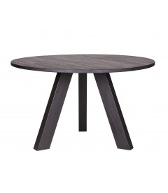 Table à Manger Rhonda Ø130cm en Chêne NoirWOOOD by De Eekhoorn