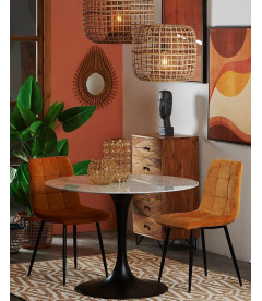 Chaise Manta Cognac Velours Chenillé Chaise Manta Cognac Velours Chenillé