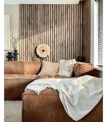 Canapé d'Angle Droit Bean en Cuir Recyclé CognacWOOOD by De Eekhoorn