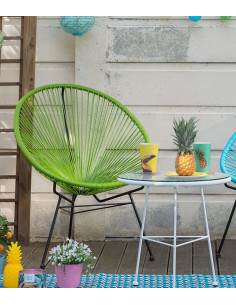 Fauteuil Acapulco Vert - Structure Acier Noir 2