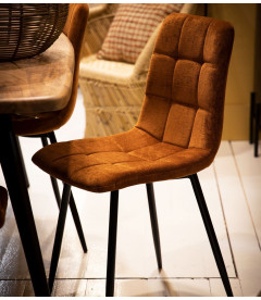 Chaise Manta Cognac Velours Chenillé Chaise Manta Cognac Velours Chenillé