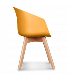 Fauteuil Scandinave Jaune Miel + Coussin