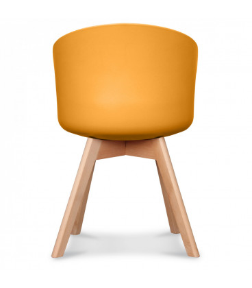 Fauteuil Scandinave Jaune Miel + Coussin