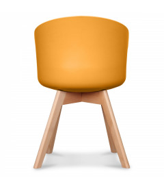 Fauteuil Scandinave Jaune Miel + Coussin