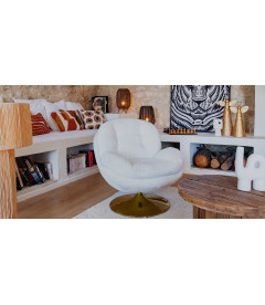 Fauteuil Pivotant Memento Blanc ieds Gold