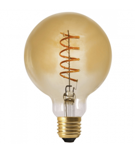 Ampoule Globe LED 8W Vintage Filament Vertical Ambré D.9,5xH.13,5cm