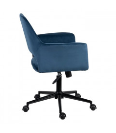 Chaise de bureau Louise velours bleu